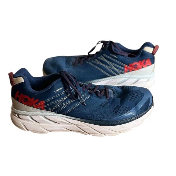 Hoka One One Clifton 6 1102872 EBPA Ensign Blue Running Shoes Men's Size 12 Wide - Picture 1 of 7